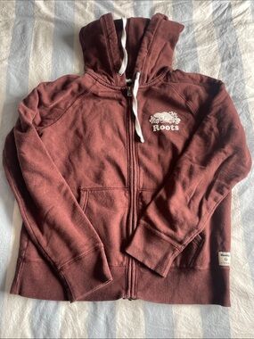 Roots Brown Zip Up Sweater